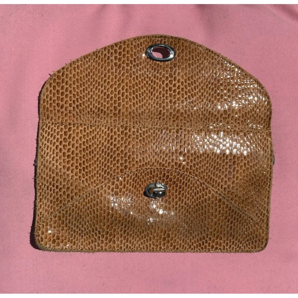 SORIAL New York Snakeskin‎ Embossed Leather Clutch Envelope Bag Purse